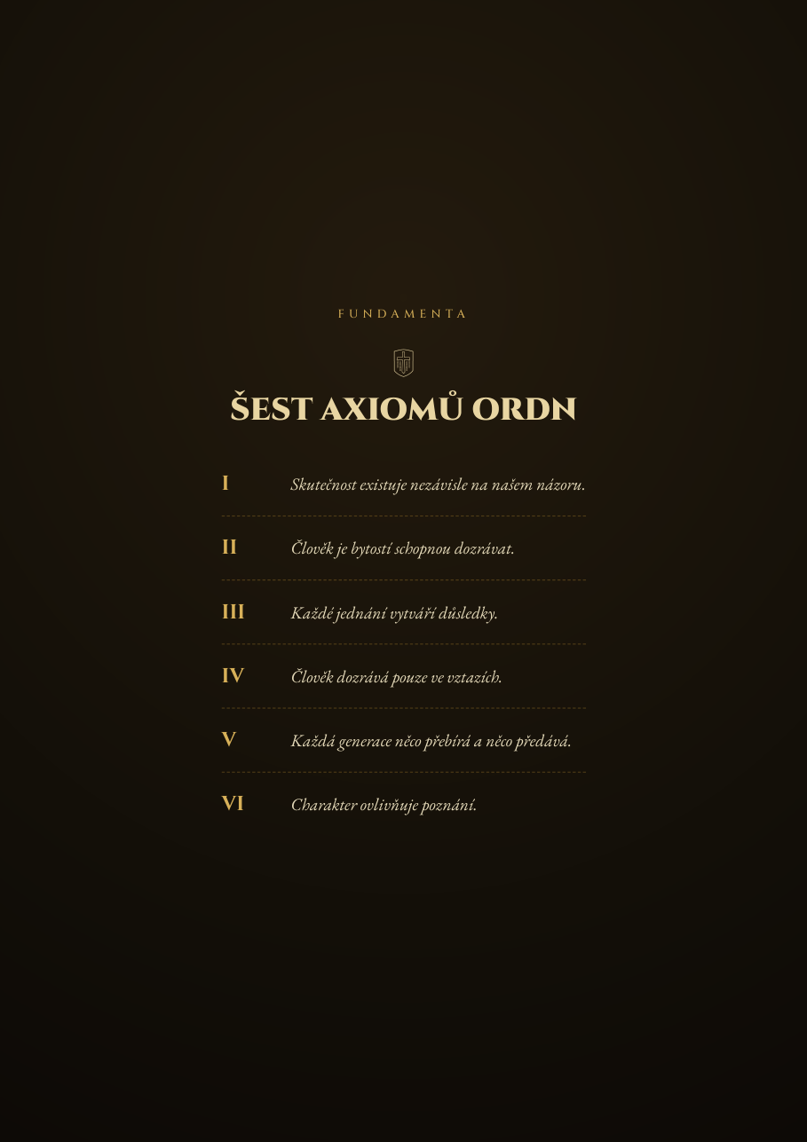 Šest axiomů filozofie ORDN